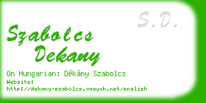 szabolcs dekany business card
